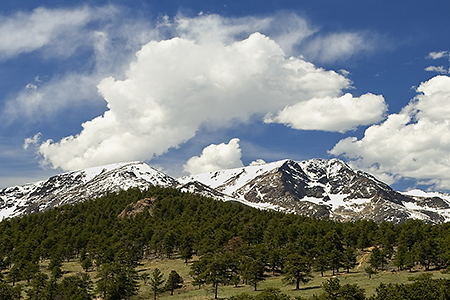 Mountain Range in Spring, Rocky Mountain National Park, CO